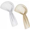XFSRG 2 Pezzi Foulard con Strass Capelli Foulard a Rete Accessorio Stile | Turbante Rete Strass Capelli Fascia Testa Maglia Metallica Copricapo Donna