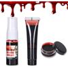 Miss Demi 3PCS Halloween Fake Blood Makeup Kit, Includes Fake Blood Spray,Dripping Blood and Coagulated Gel Blood, Washable Artifical Blood Makeup For Clothes,Cosplay and Special Effects. (3 in 1 Kit)