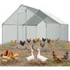 VEVOR Grande Pollaio in Metallo Misure 3 x 4 x 2 m per Polli per Esterno, per Volatili con Copertura Impermeabile, con Serratura, per Pollame Anatre e Conigli Animali da Cortile Fattoria Giardino