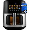 Profi Cook ProfiCook® friggitrice ad aria 6,5L,friggitrice ad olio, air fryer, airfryer, preparazione senza olio né grassi, con display a colori, 9 programmi, 50-200 °C, 1700W, PC FR 1286 H
