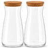 PYEF CRAFTS Caraffa per acqua in vetro, 1 l, bottiglia di vetro per bevande | Design a caraffa, vetro soda-lime resistente, tappo in sughero decorativo, ideale per acqua, succhi e limonata