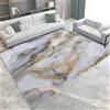 AAFUOO Tappeto in marmo grigio oro, tappeto per soggiorno, 160x240 cm, tappeto moderno per camera da letto a pelo corto, arte astratta, tappeto lavabile morbido e antiscivolo, tappeto per ufficio