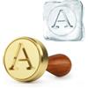 PrudoPex Timbro a forma di cubetto di ghiaccio, lettera A, 3,6 cm | Timbro in ottone, 3,6 cm, profondità 3 mm, timbro per whisky cocktail e bevande da bar
