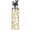 RPLIFE Borraccia termica in acciaio inox, 590 ml, senza BPA, per sport, palestra, viaggi, scuola, colore oro leopardato bianco