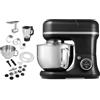 MEDION Robot da cucina con tritacarne, frullatore 3 in 1, Nero | Ciotola in acciaio inox, 1.200 W, grattugia, affetta, display touch digitale, impastatrice, macchina per impasti, MD18430