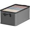 Feeshoppher Scatola portaoggetti pieghevole per vestiti, 47 x 35 x 30 cm, in tessuto non tessuto, organizer per calze, pantaloni, biancheria intima, contenitore salvaspazio con coperchio, decorazione