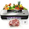 Hopuxo Macchina Sottovuoto Alimenti 4 in 1, Professionale 65 kPa, Uso Domestico | Modalità Secco e Umido, Conservazione Alimenti Freschi, Sigillatura Rapida, con 50 Sacchetti Sottovuoto