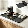 PickGenie Tappetino Macchina Caffe Silicone Nero Drenante Accessorio Bar Cucina | Tappetino Caffè Sotto Macchina Espresso Protezione Piano Cucina Antiscivolo Facile Pulizia Resistente