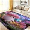 Generic Tappeto per soggiorno, 140 x 200 cm, motivo: foresta magica e foresta magica, antiscivolo, in flanella, a pelo corto, extra morbido, facile da pulire, rosa