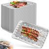 YIYAXIN 20Pcs Vassoi Barbecue Alluminio Forata Grandi 34x23cm, Vaschette Vassoio Foglio Alimenti Antigoccia Perforato Usa e Getta, Teglie Grigliare Contenitore Griglia Esterna per Cottura Arrosto Ristorazione