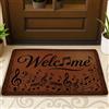 Generic Zerbino con scritta Welcome Welcome, stile casual, moderno, con note musicali, non marrone, antiscivolo, in gomma, per pavimento, ingresso, portico, bagno, ufficio, 73 x 43 cm