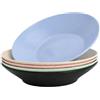 TLDBATICE 5 Piatti Plastica Rigida Lavabili, Piatti Fondi 22,5 × 4 cm Infrangibili | Piatti campeggio in PP alimentare, riutilizzabili e impilabili, adatti a microonde e lavastoviglie per casa e picnic