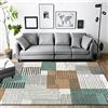QJDTZMD Tappeto Designer Grandi Dimensioni Soggiorno Tappeto Linee geometriche nere a mosaico marrone-giallo-verde Antiscivolo Camera Comodino Tavolino da Salotto Camera dei Bambini Carpets 100 x 200 cm