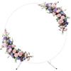 Purova Arco per palloncini rotondo, 2 m, in metallo, con supporto, 2,67 kg, per palloncini e fiori, arco decorativo a incastro per matrimoni, compleanni, baby shower e sfondo fotografico (bianco)