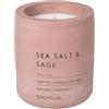 blomus -FRAGA - Candela profumata S in cera di soia, rosa Withered, profumo per ambienti di alta qualità, caratteristico effetto cemento, fragranza SEA SALT & SAGE, durata 24 ore (altezza x larghezza