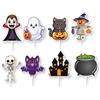 dekora - 16 Cake toppers Halloween per Torte, Cupcake e Muffin | Decorazioni Halloween in carta per feste bambini, con zucche, vampiri e scheletri
