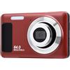 VBESTLIFE Fotocamera Digitale 4K, Fotocamera Vlog da 64 MP con Messa a | Schermo LCD da 2,8 Pollici, Zoom Digitale 16x, Batteria Ricaricabile da 800 MAh, Ricarica USB, Supporta Memoria da 256 GB