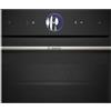 Bosch CSG7361B1 Serie 8 EEK: A+ Einbau-Kompaktdampfbackofen, 60 cm Breit, 47 Liter, Home Connect, 4D Heißluft, Schwarz