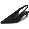 MISSCAI Décolleté Slingback Donna a Punta Tacco 5,5 cm | Scarpe elegante col tacco sottile effetto scamosciato, cinturino posteriore elasticizzato