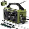 Benza Ibenzoa® Radio di emergenza multifunzione da 27000 mAh - Solare e a manovella, Bluetooth 5.3, FM/AM, jack da 3,5 mm, bussola, sirena SOS, torcia LED