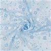 BENECREAT Tessuto In Organza con Stampa A Fiocco di Neve 1.8M, Tessuto In Pizzo di Tulle Azzurro Chiaro per Accessori per Abbigliamento, Decorazioni Invernali per La Casa con Tende, Larghezza 150cm
