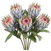 Sjfbebsy Protea 5 pezzi di fiori artificiali di Protea fiori di seta tropicale finti con finitura floccata per composizioni e decorazioni, 19 pollici |.Fiore