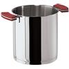 Sambonet 12'O'Clock Red Pentola Ø 24 cm, Acciaio Inox 18/10, Manici Antiscottatura in Silicone Rosso, con Interno Graduato