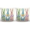 YULONGWU 2 Pezzi Federa Cuscino Coniglio Copricuscini Pasquali, Federe per Cuscini Pasquali, Copricuscini 45x45 Pasqua, Coniglio Federe Cuscino Pasqua per giardino, Divano, Soggiorno, Camera da Letto, Auto (C)
