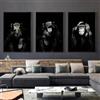 KEMEIQI Poster con Animali Poster di Grandi Dimensioni Pittura su Tela Wall Art Dark 3 Divertenti Scimmie Poster e Stampe per la Decorazione del Soggiorno 30x50cmx3 Senza Cornice