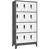 ACAGALA Armadietto Metallo 12 Scomparti, Acciaio con Serratura, 90x40x180cm | Armadio metallico con 12 scomparti, ventilazione e porta targhetta, Ideale perper uffici, scuole, Antracite e Bianco
