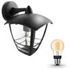 Philips Hue Creek Lampada da parete da esterno Down (Nero) - Applique da esterno - E27 - Luce bianca calda - Hue White Filament