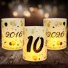 Seutgjie 12 portacandele decorativi da tavolo per 10° compleanno, anniversario, decorazione 2016-2026