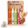 LONVEYI Set di candele con scritta Nimm dir was du brauchst, set regalo con | Set regalo di candele con portacandele, scatola di legno e fiori secchi, candela regalo di compleanno per donne o fidanzate