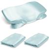Zelimun Confezione da 2 federe in raso per cuscini in memory foam, 40 x 60 cm, lisce e morbide, con cerniera invisibile, colore blu