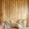 A.bigwhale Tenda luminosa 3x3 m, 300 LED catena luminosa, Tenda Luci Natale Interno con telecomando, 8 Modalità Stringa Luce Catena per Matrimonio, camera, parete, festa, decorazioni natalizie