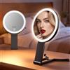 Suupvaor Specchio ingranditore con luce 40X/1X, 15 cm, specchio cosmetico con illuminazione