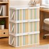 Generic Confezione da 3 sacchetti per libri, grandi, in PVC trasparente, con coperchio con cerniera e manici, organizer per libri e armadi, per dormitorio, camera da letto (bianco, 3 pezzi)