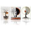 PIY PAINTING 3 Pezzi Quadro su Tela Albero Della Vita Astratto Stampa Su Tela Quadro Decorazione Murale Naturale Stampe d'Arte Stampe Da Parete Moderne Quadri Per Cucina Soggiorno Ufficio 30x40 cm