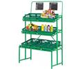 IBOWZ Carrello Porta Frutta da Cucina Espositore per cestini di frutta e verdura autoportante, espositore con bocca smussata per negozi, mercati agricoli, vendita al dettaglio, espositore per scaffali di s