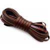 YEDPGUE Cordino Cuoio Piatto 5m×5 mm,Marrone Intrecciato Corda | Corda pelle marrone resistente agli strappi, fettuccia cuir elastica facile da tagliare, per gioielli, bracciali, collane DIY