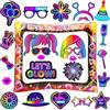 LMSHOWOWO 25 Pezzi Puntelli per Cabine Fotografiche per Feste, Cornice per Selfie, | LMSHOWOWO Neon Cornice per Foto Gonfiabile, Glow Photo Booth Props Accessori, per Carnevale Compleanno Matrimonio Glow Party
