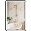 HOMCOM Specchio LED da bagno dimmerabile 90x60 cm Nero | 3 colori di luce, retroilluminazione, specchio da bagno, interruttore touch, funzione memoria, senza cornice