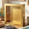 MIJOMA Salvadanaio in legno con frontale in vetro - cornice decorativa per regali di denaro per matrimonio, compleanno, viaggio e altro ancora - scatola per denaro creativa (bianco - oro, 15 x 15 x 5