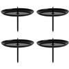 MIJOMA Set di 4 portacandele in metallo - Corona dell'Avvento con spina - Piatto candela per Avvento, matrimonio e anniversario (nero, Ø 60 mm)