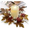 Generic Ghirlanda di candele con fiori artificiali, ghirlanda di candele autunnali con foglie d'acero, realistica e ghirlanda autunnale per tavolo da pranzo, caminetto, mensola, maniglia della porta e | con foglie d'acero, realistica e ghirlanda …