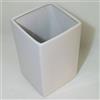 Cotto e ceramica Vaso Cubo Bianco in Ceramica 12x12x20 Cm
