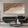 LTjiajuypd Stampe minimaliste, dipinto su tela con oceano, arte murale, onde nei toni della terra, arte murale Wabi-Sabi, decorazione per soggiorno, 70x140 cm, senza cornice