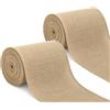 Ganwavo 2 Rotoli di Nastro di Juta 15cm x 10m, Rotolo di Juta Naturale | Rotolo di Tovaglia di Iuta, Nastro di Iuta Vintage per Decorazioni di Matrimonio, Confezioni Regalo, Bricolage Artigianato