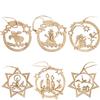 COM-FOUR® 6x Set di ciondoli in legno per l'albero di Natale | Decorazioni per Alberi di Natale per Decorare - Decorazioni per Alberi di Natale in 6 Disegni Natalizi, anche da dipingere