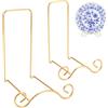 NBEADS 2 Supporto per Piatto Fondo In Ferro Battuto con 2 stili, Cavalletto Espositivo A Forma di Pergamena In Metallo Supporto Decorativo per Piatti e Quadri In Metallo, Oro